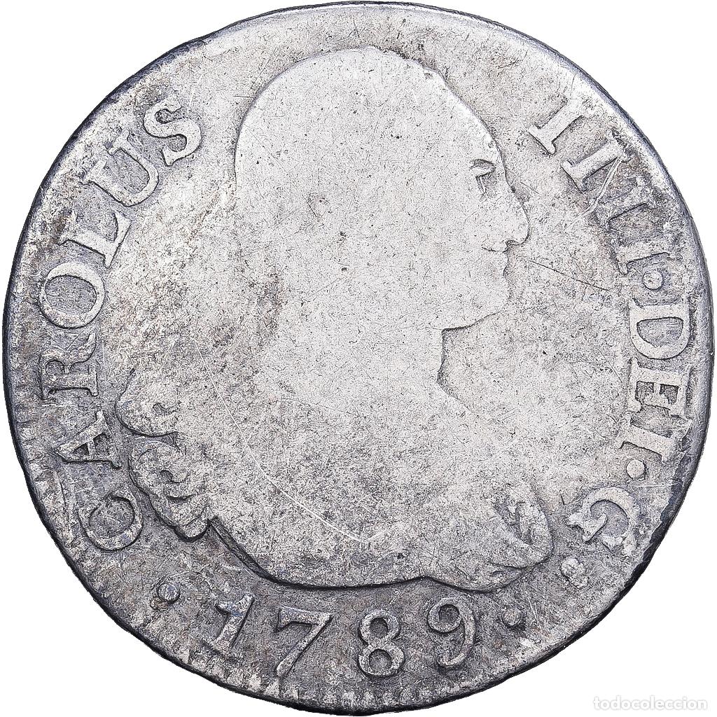 Monedas de Espa&ntilde;a: [#1202975] Espa&ntilde;a, Charles IV, 2 Reales, 1789, Madrid, Plata, BC+, KM:430.1