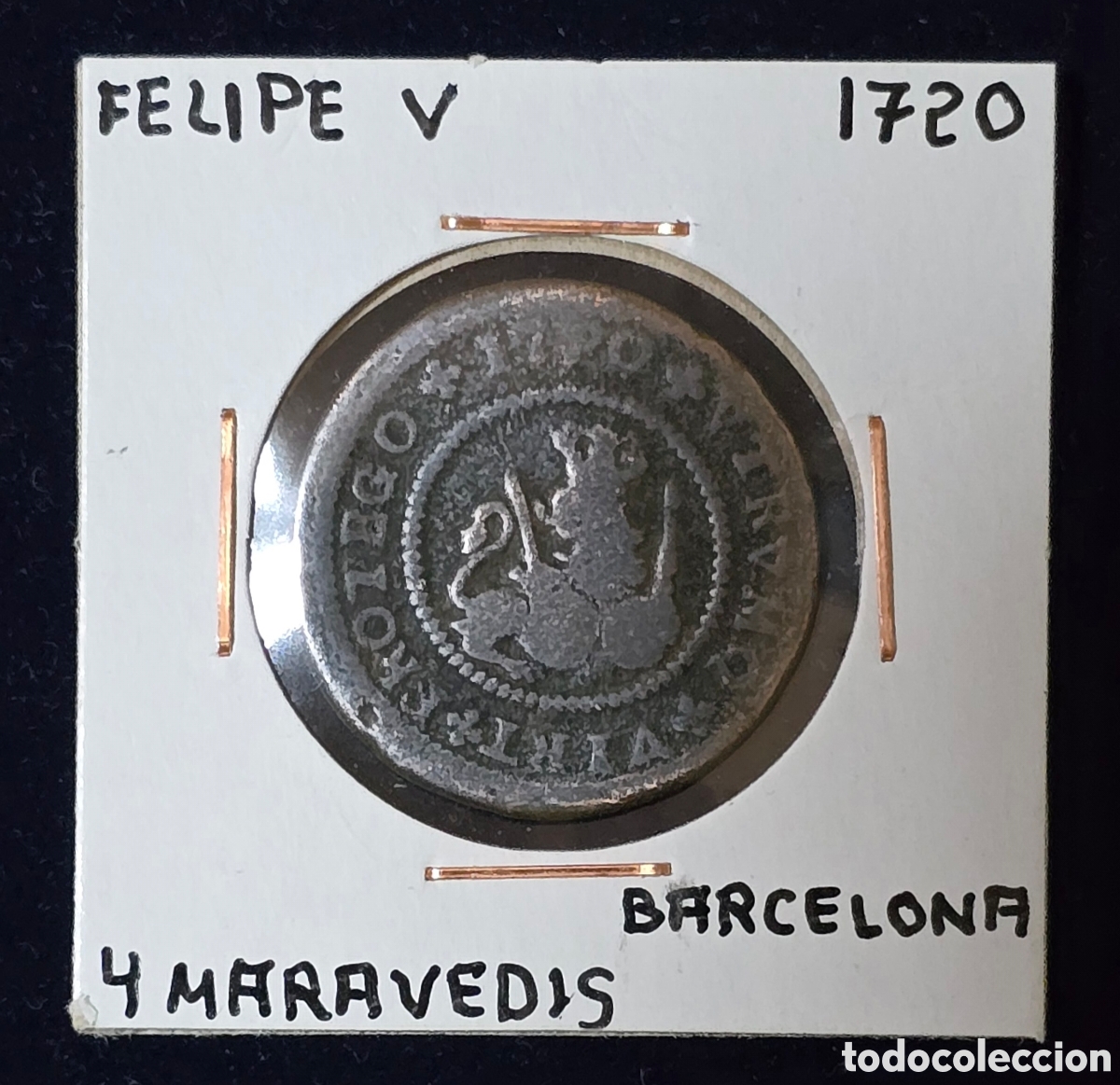 Monedas de Espa&ntilde;a: Felipe V 4 Maravedis de 1720 Barcelona