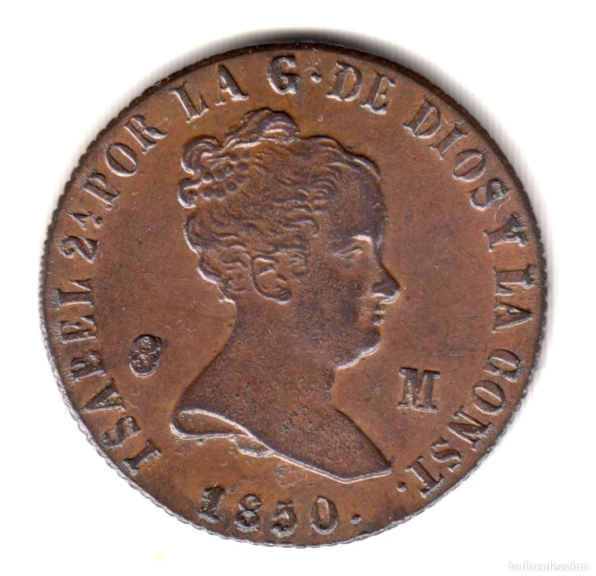 Moedas de Espanha: ISABEL II. 8 MARAVED&Iacute;S 1850 JUBIA SIN CIRCULAR. SC