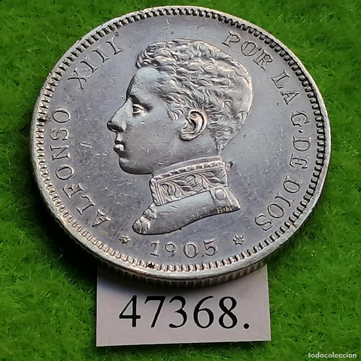 Monedas de Espa&ntilde;a: Espa&ntilde;a 2 pesetas de plata 1905 19-05 SMV, Alfonso XIII , 13