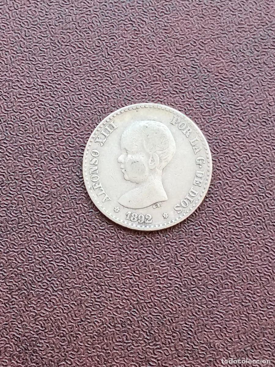Monedas de Espa&ntilde;a: MONEDA DE 50 CENTIMOS DE ALFONSO XIII DEL A&Ntilde;O 1892*9-2 PG V.DE PLATA.