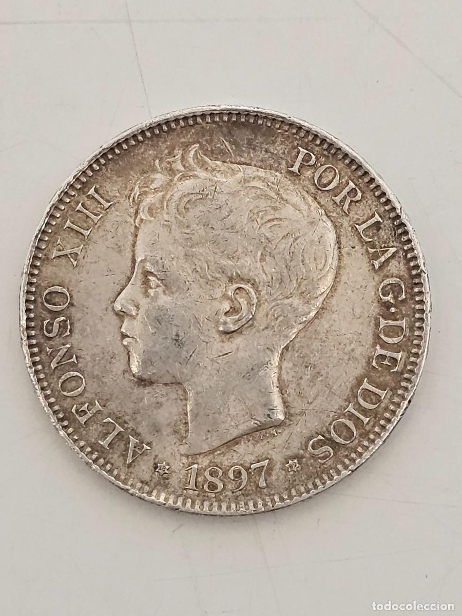 Monedas de Espa&ntilde;a: 5 PESETAS PLATA ALFONSO XIII 1897, * 18-97 SGV