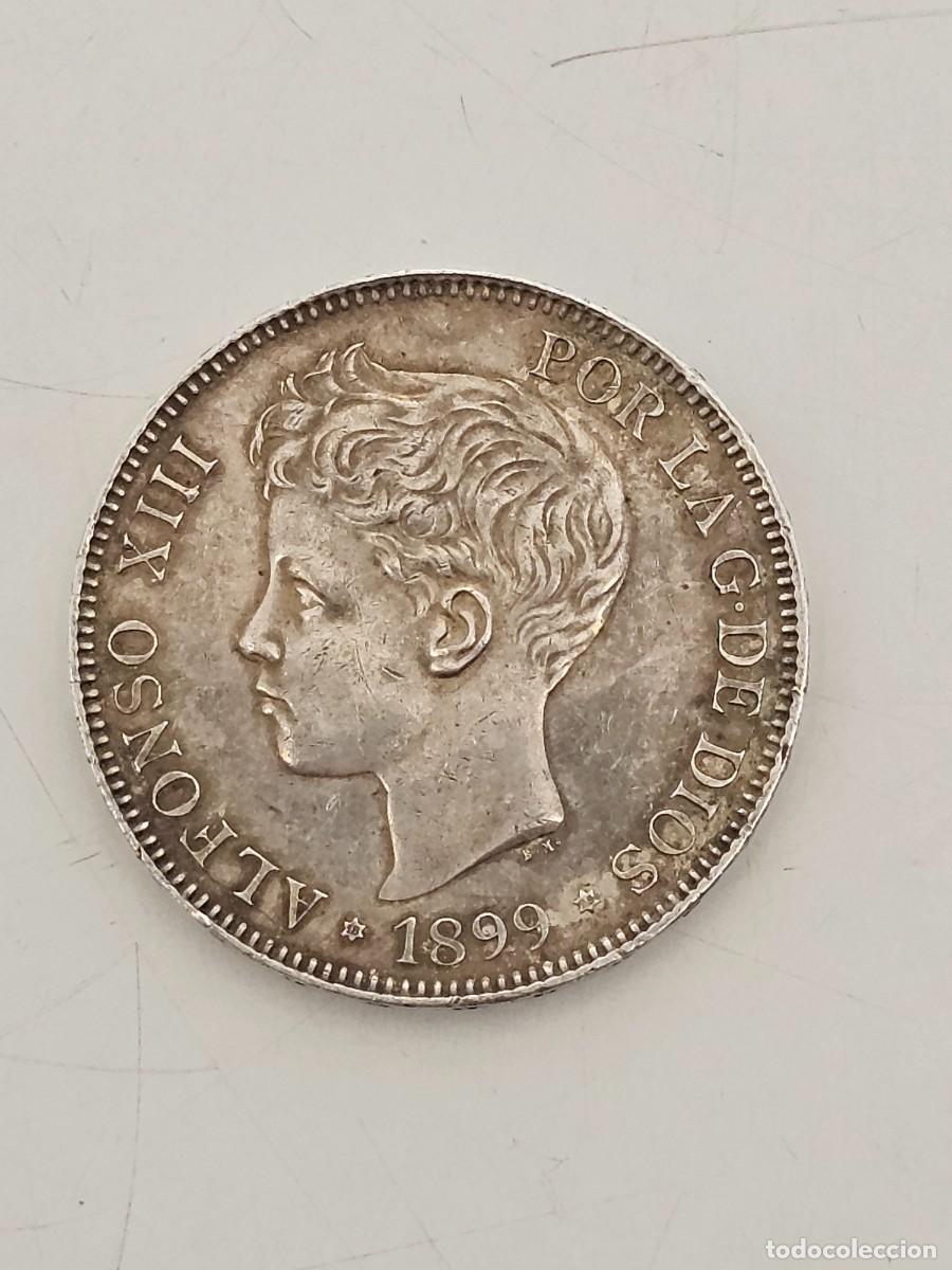 Monedas de Espa&ntilde;a: 5 PESETAS PLATA ALFONSO XIII 1899, * 18-99 SGV, (BUEN ESTADO)