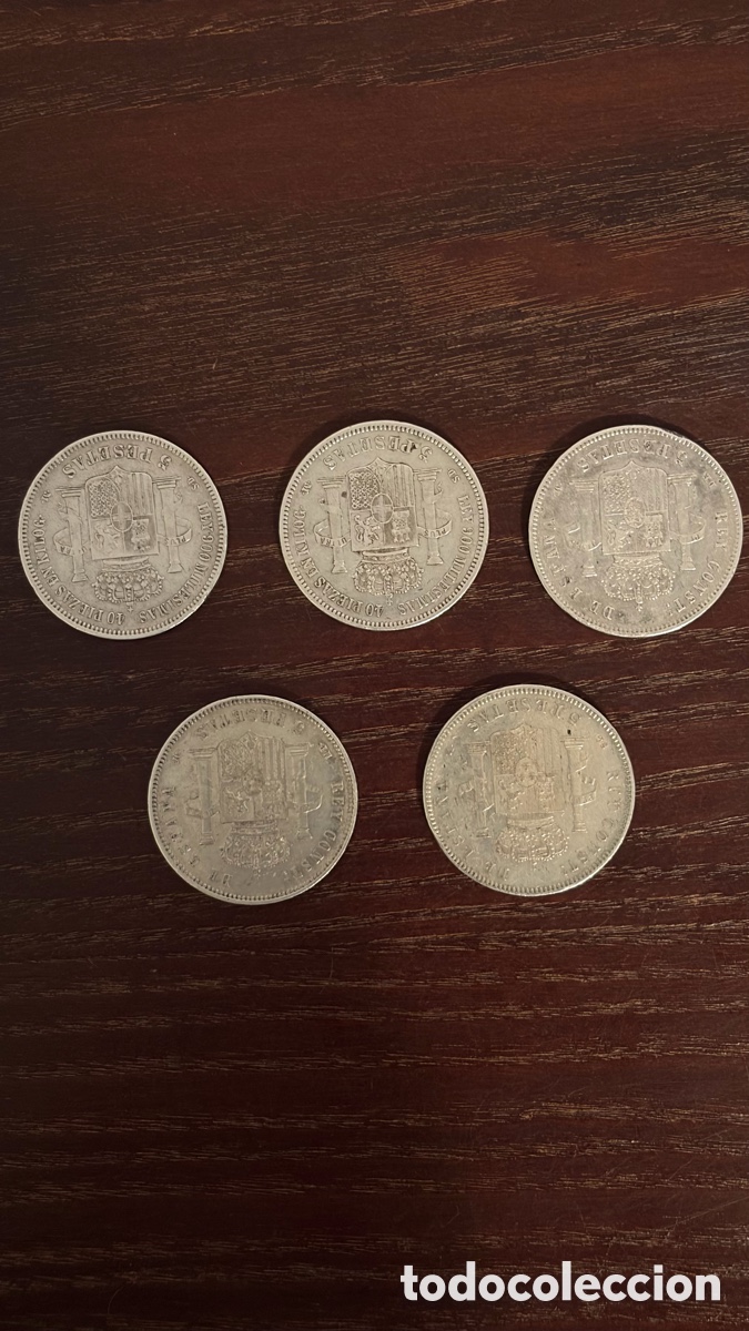 Monedas de Espa&ntilde;a: Monedas 5 pesetas plata - Foto 7