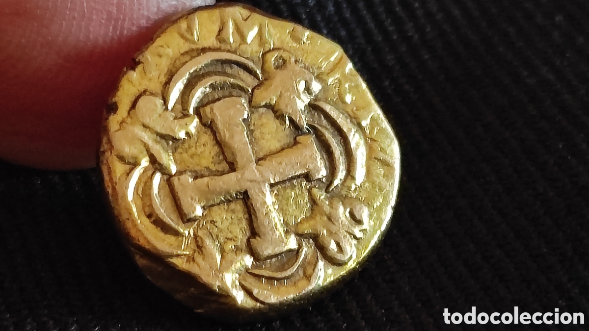 M&uuml;nzen von Spanien: CARLOS II. 2 ESCUDOS. SANTA FE DE NUEVO REINO. ORO. 6.4 GRAMOS
