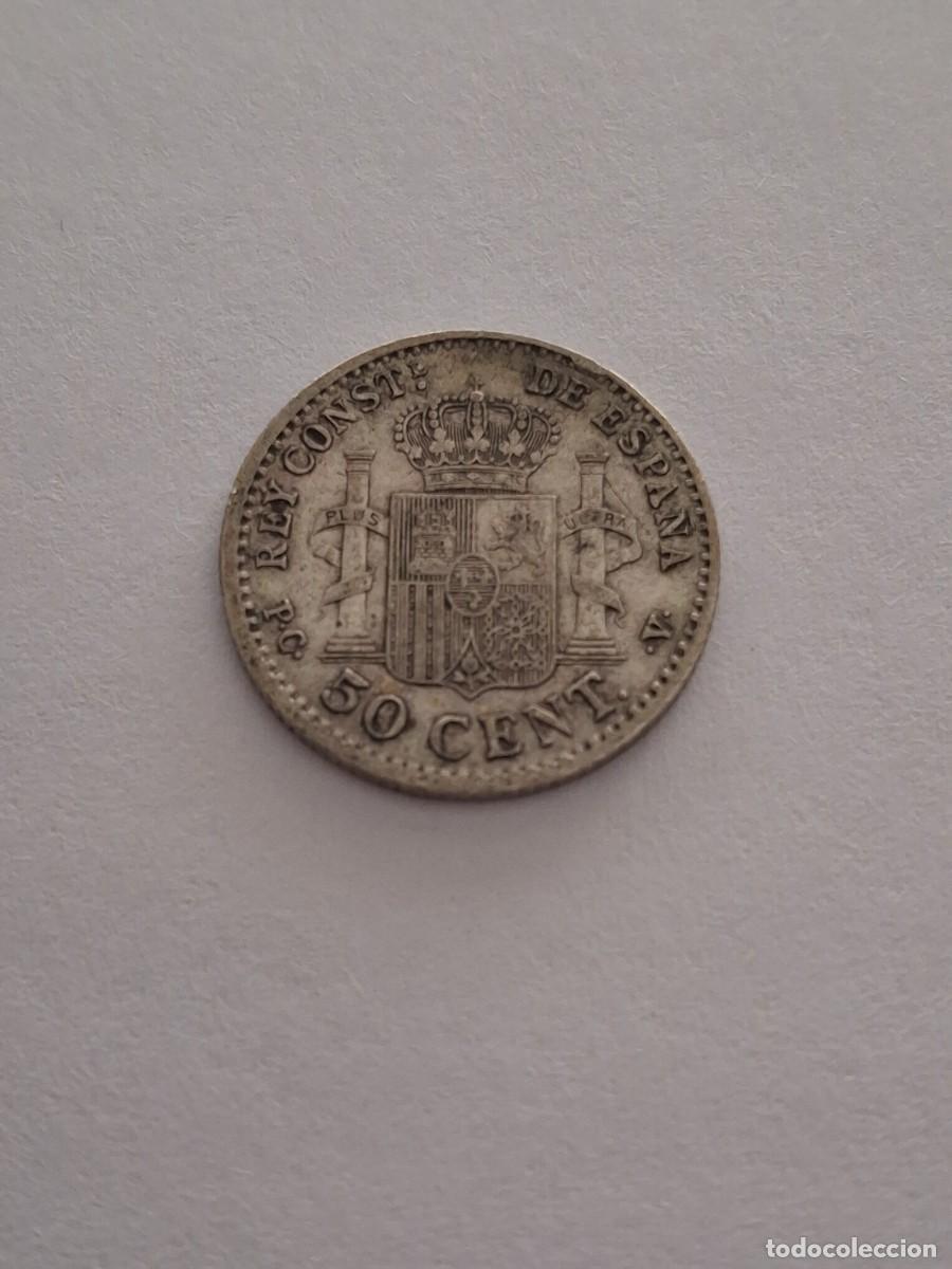 Monedas de Espa&ntilde;a: 50 C&Eacute;NTIMOS 1910 PC V ALFONSO XIII - Foto 2