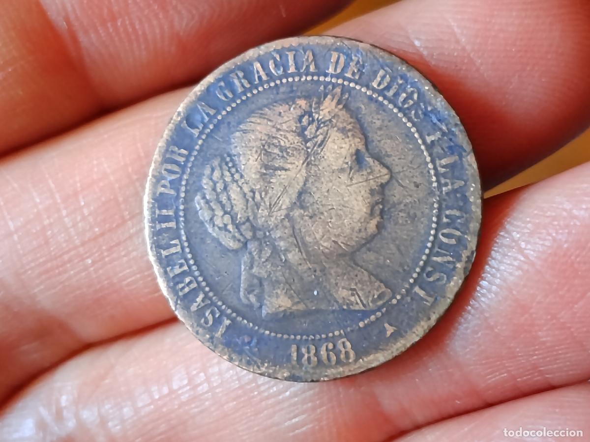 Monedas de Espa&ntilde;a: 5 c&eacute;ntimos de 1868 Isabel II