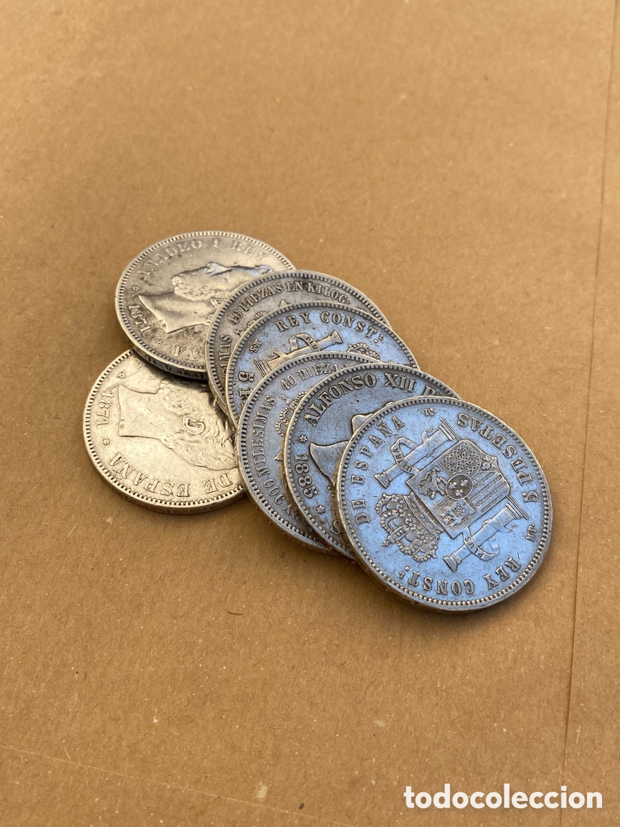 Monedas de Espa&ntilde;a: Lote 15 Monedas 5 Pesetas (Duros)