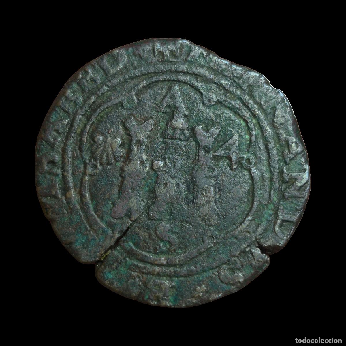Monedas de Espa&ntilde;a: NT/ REYES CATOLICOS 4 MARAVEDIES CORU&Ntilde;A MARCAS A Y S (E1026)