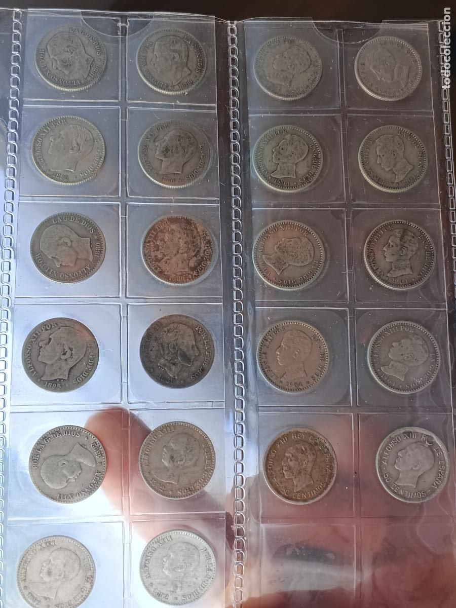 Monedas de Espa&ntilde;a: Lote de 22 monedas de 50 c&eacute;ntimos de plata