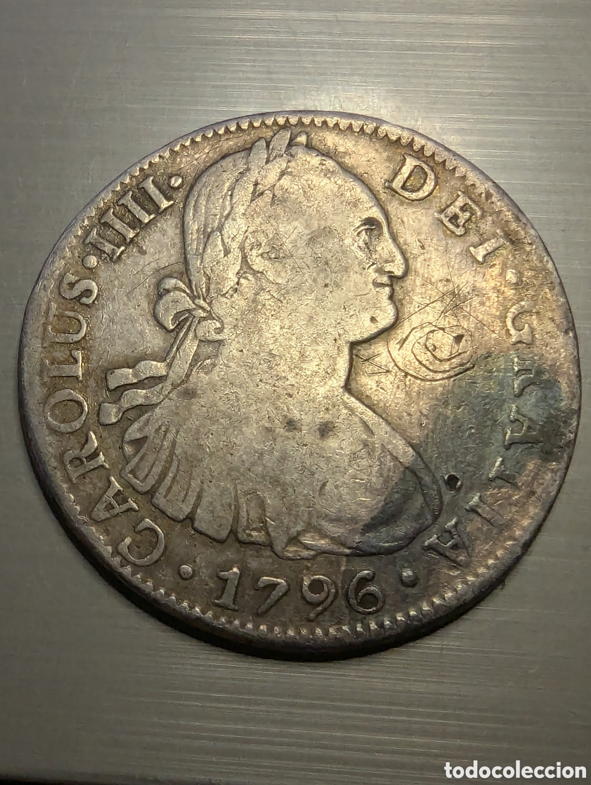 Monedas de Espa&ntilde;a: Carlos IV 8 reales 1796 M&eacute;xico plata