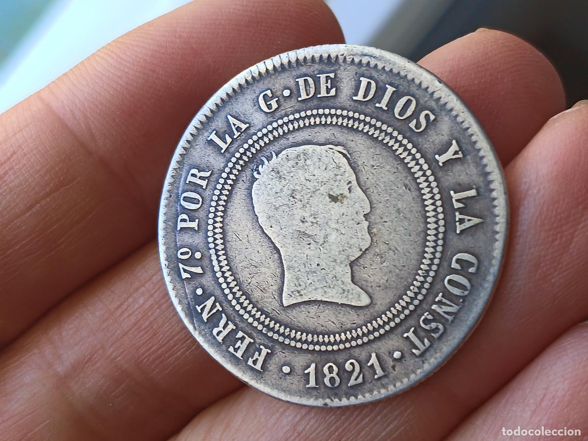 Monedas de Espa&ntilde;a: 10 REALES de PLATA de 1821 BILBAO FERNANDO VII
