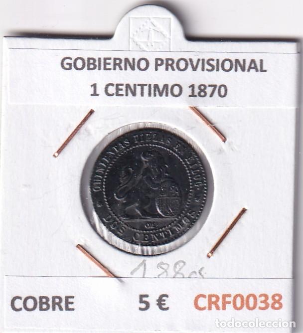 Moedas de Espanha: CRF0038 MONEDA ESPA&Ntilde;A GOBIERNO PROVISIONAL 2 CENTIMOS 1870 COBRE