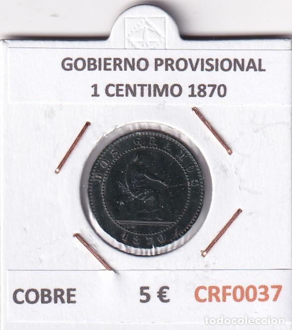 M&uuml;nzen von Spanien: CRF0037 MONEDA ESPA&Ntilde;A GOBIERNO PROVISIONAL 2 CENTIMOS 1870 COBRE
