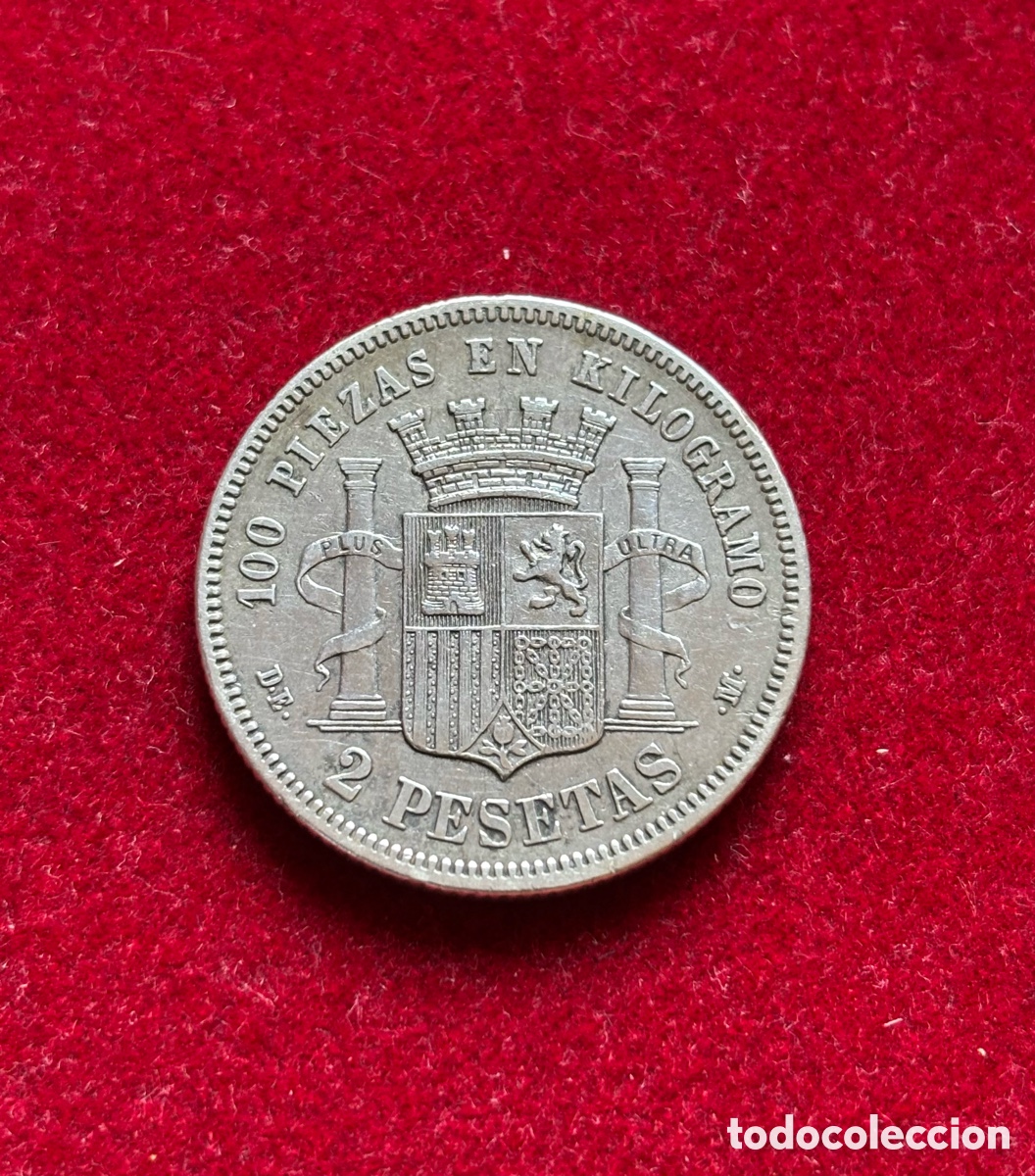 Monedas de Espa&ntilde;a: 2 PESETAS 1870 (*73) DEM - Foto 2