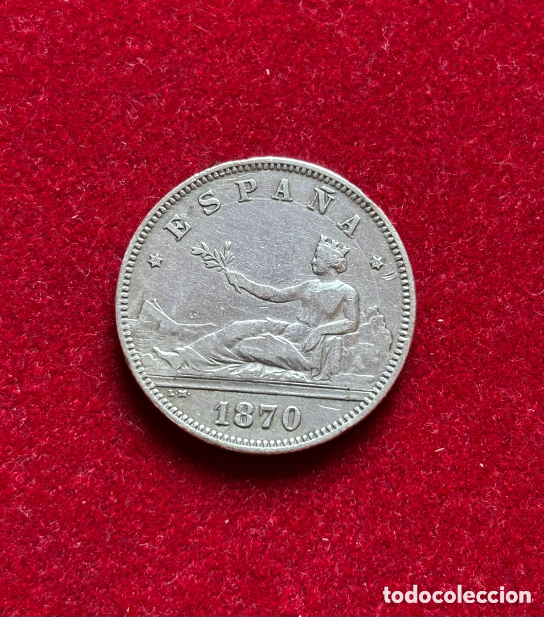 Monedas de Espa&ntilde;a: 2 PESETAS 1870 (*73) DEM