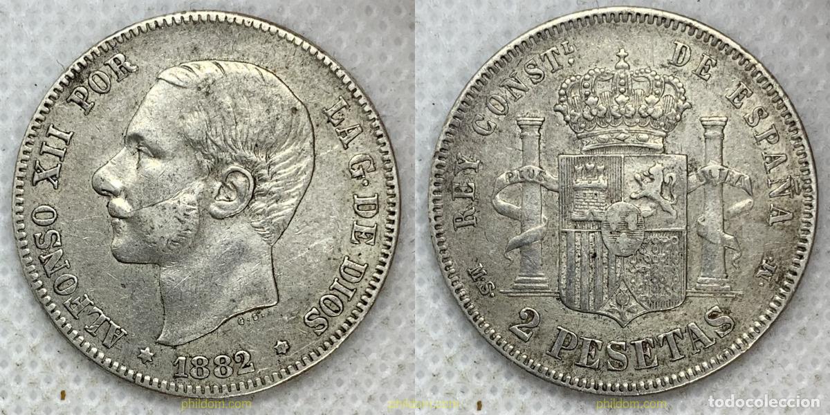 Monedas de Espa&ntilde;a: 2743 ESPA&Ntilde;A 1882 2 PESETAS ALFONSO XII 1882