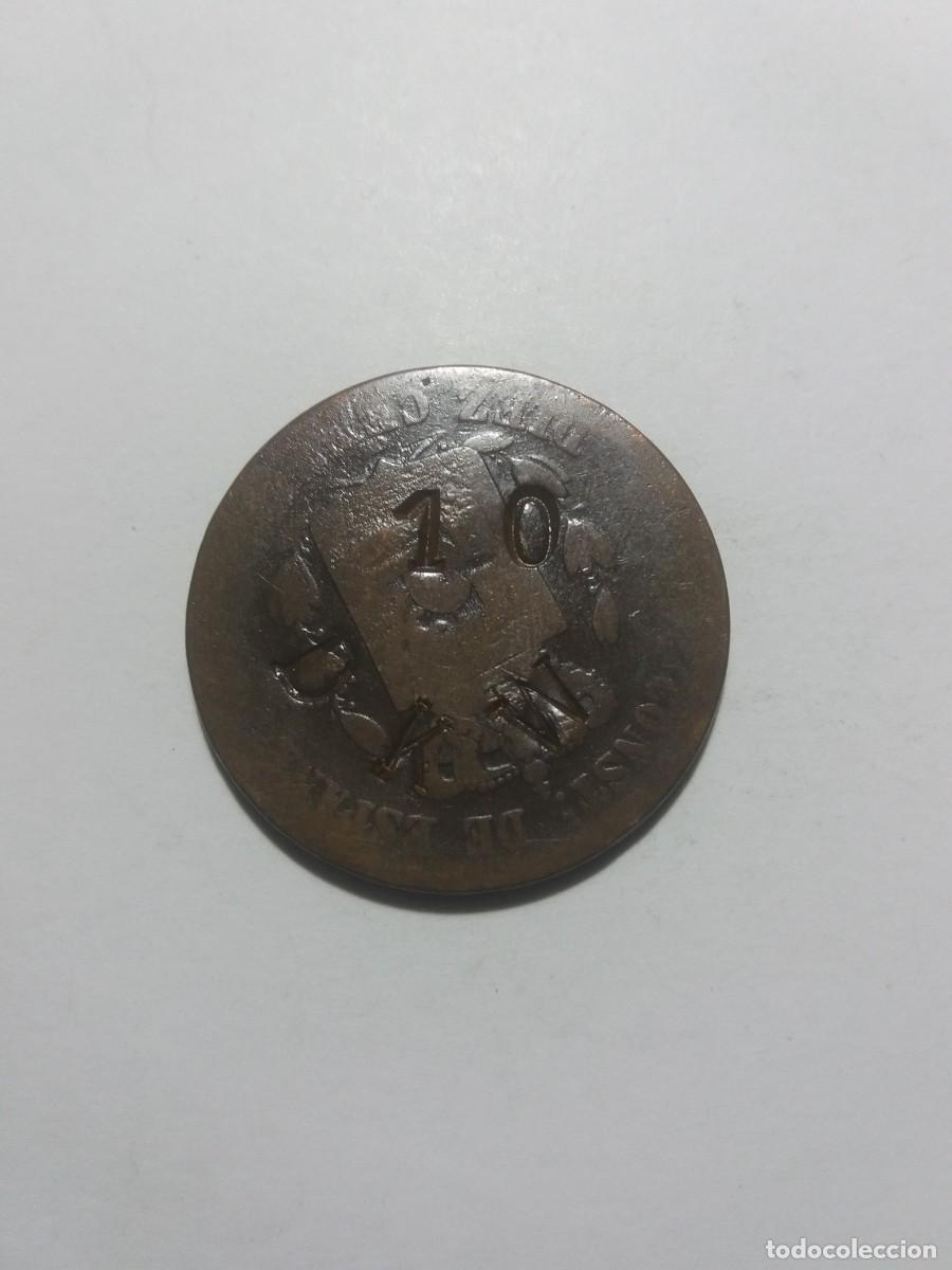 Monedas de Espa&ntilde;a: Moneda Alfonso XII 10 C&eacute;ntimos RESELLADA D K W. - Foto 1