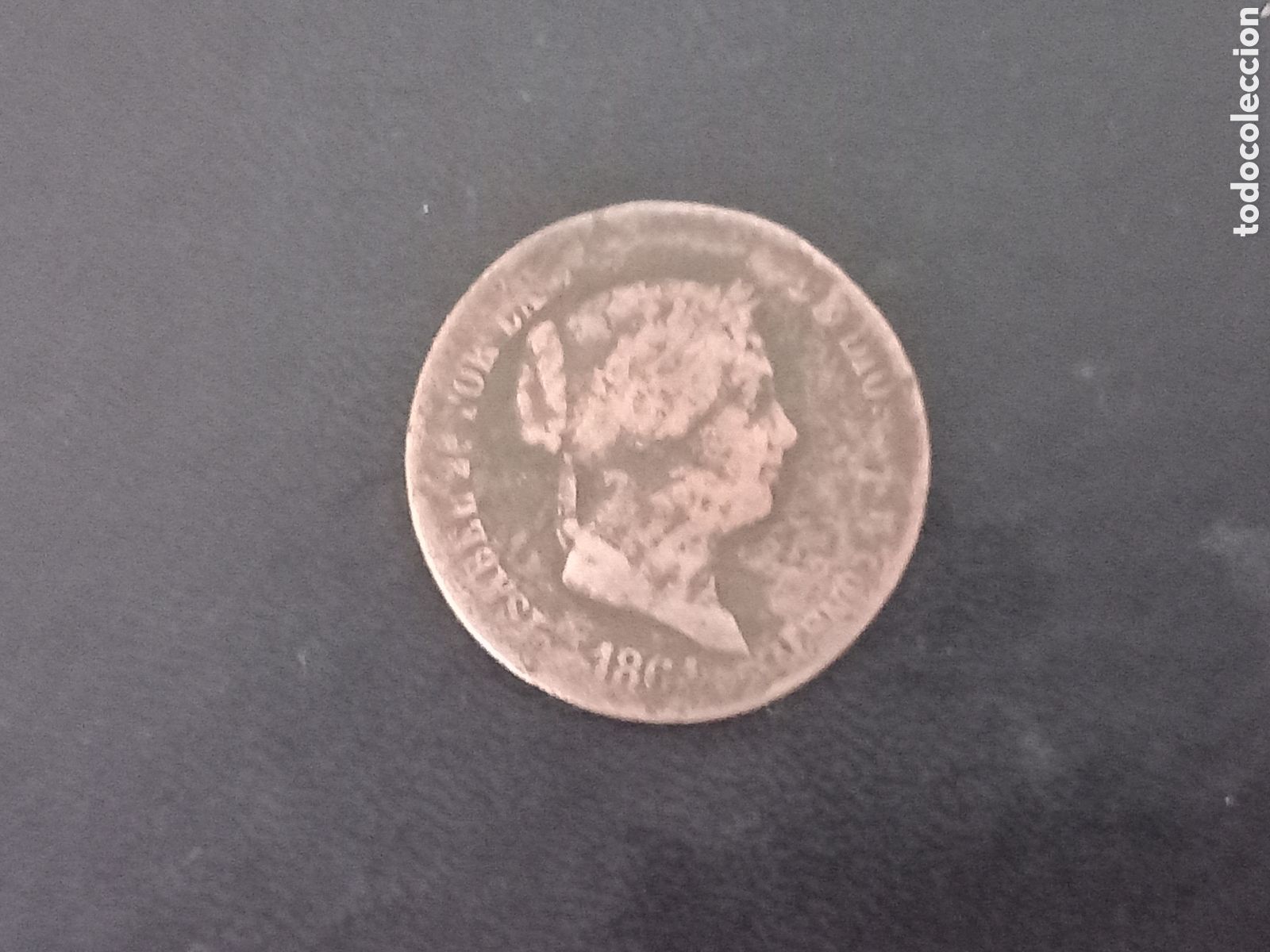 Monedas de Espa&ntilde;a: Moneda 25 cents de real 1864 Isabel II