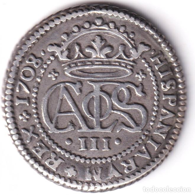 Monedas de Espa&ntilde;a: ESPA&Ntilde;A MONEDA 2 REALES CARLOS III PRETENDIENTE 1708 - BARCELONA - PLATA