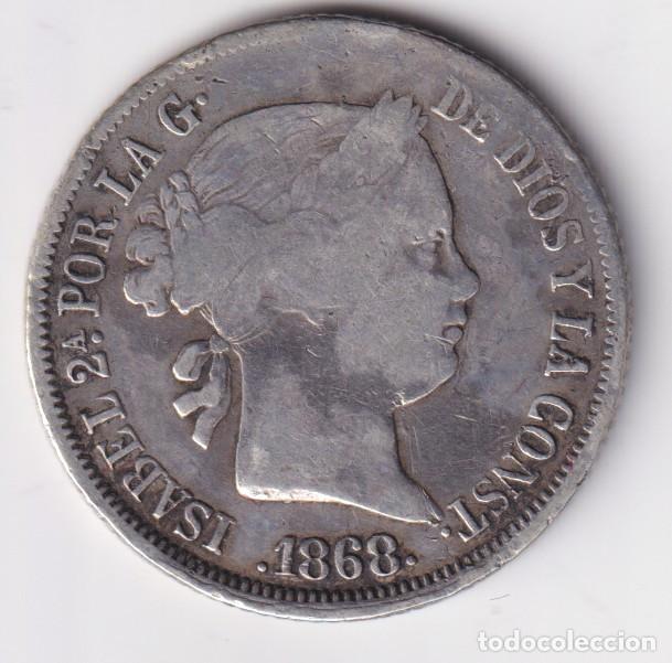 Monedas de Espa&ntilde;a: ESPA&Ntilde;A MONEDA 20 CENTAVOS DE PESO ISABEL II 1868 MANILA