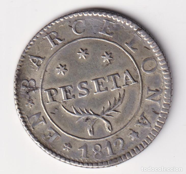 Monedas de Espa&ntilde;a: MONEDA OCUPACION NAPOLEONICA DE CATALU&Ntilde;A 1 PESETA 1812 BARCELONA