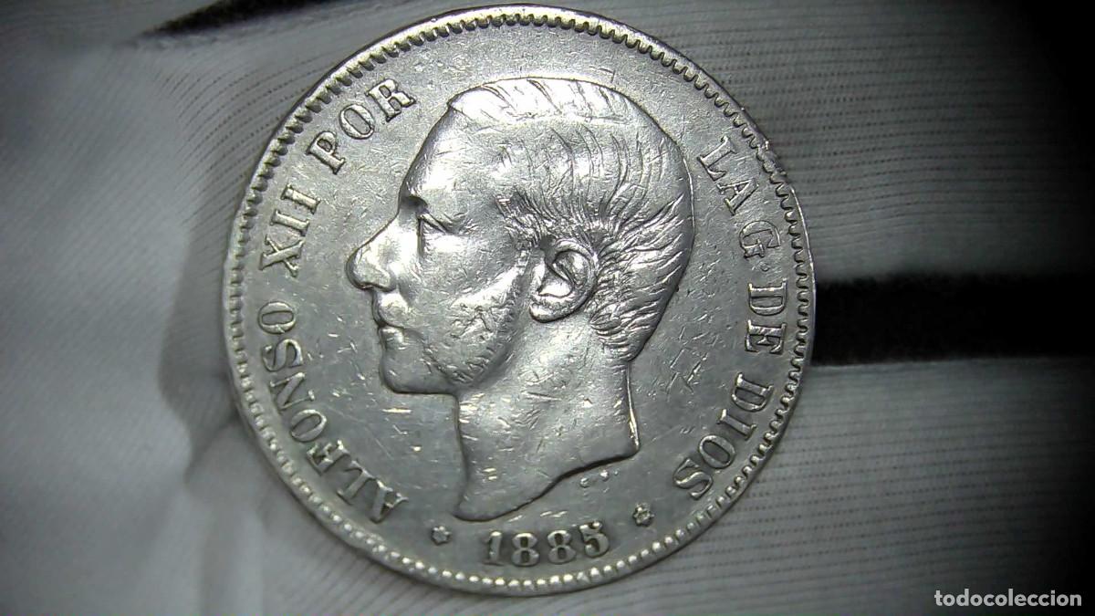 Monedas de Espa&ntilde;a: Alfonso XII 5 Pesetas 1885 *18*87 MBC