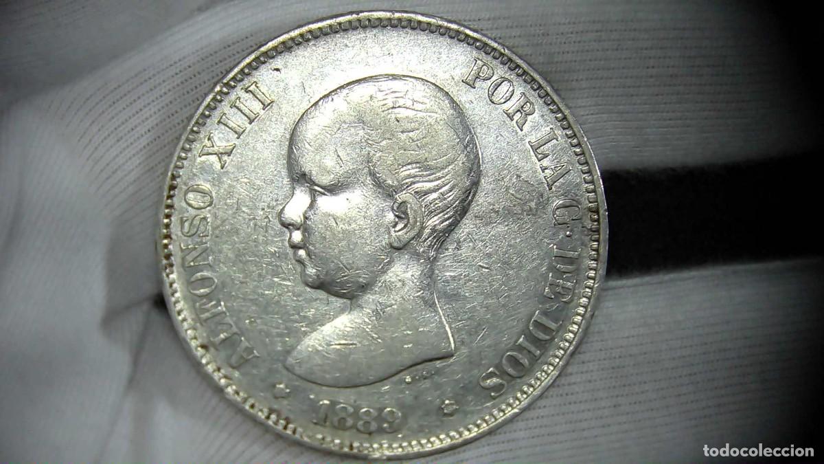 Monedas de Espa&ntilde;a: Alfonso XIII 5 Pesetas MPM 1889 *18*89 MBC
