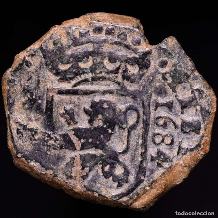 Monedas de Espa&ntilde;a: Espa&ntilde;a - Carlos II (1665-1700). 2 Maravedis, Coru&ntilde;a, 1684