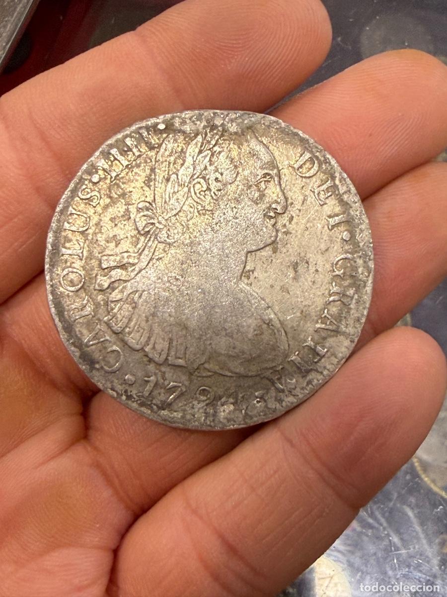 Moedas de Espanha: Carlos IIII 8 reales 1794 lima, oxidaciones marinas