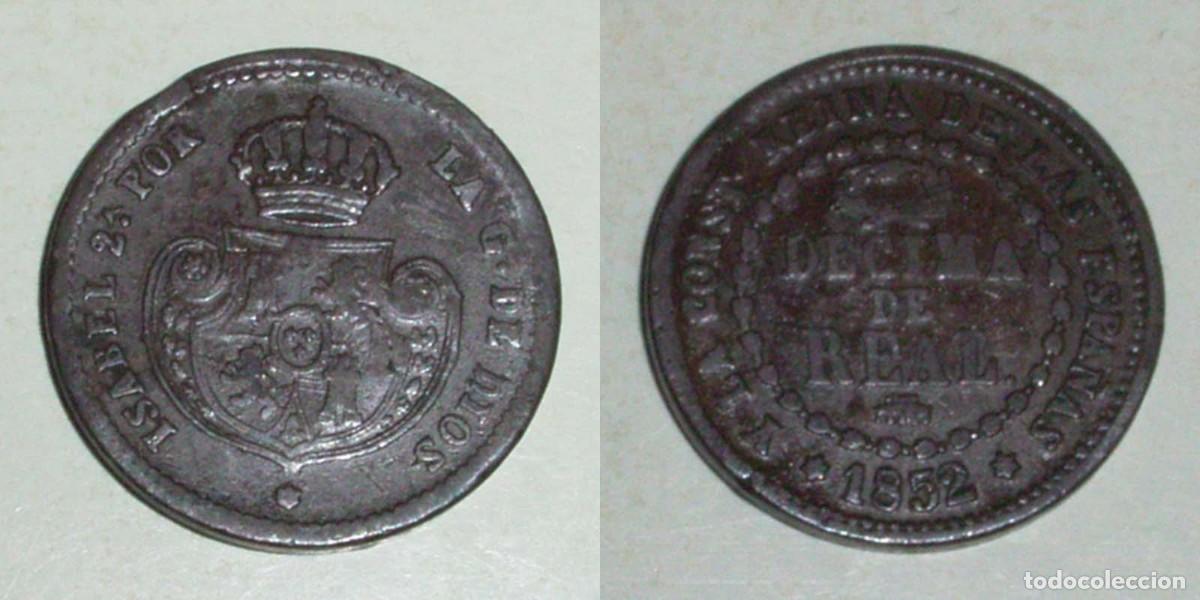 Monedas de Espa&ntilde;a: D&eacute;cima de Real 1852 Segovia