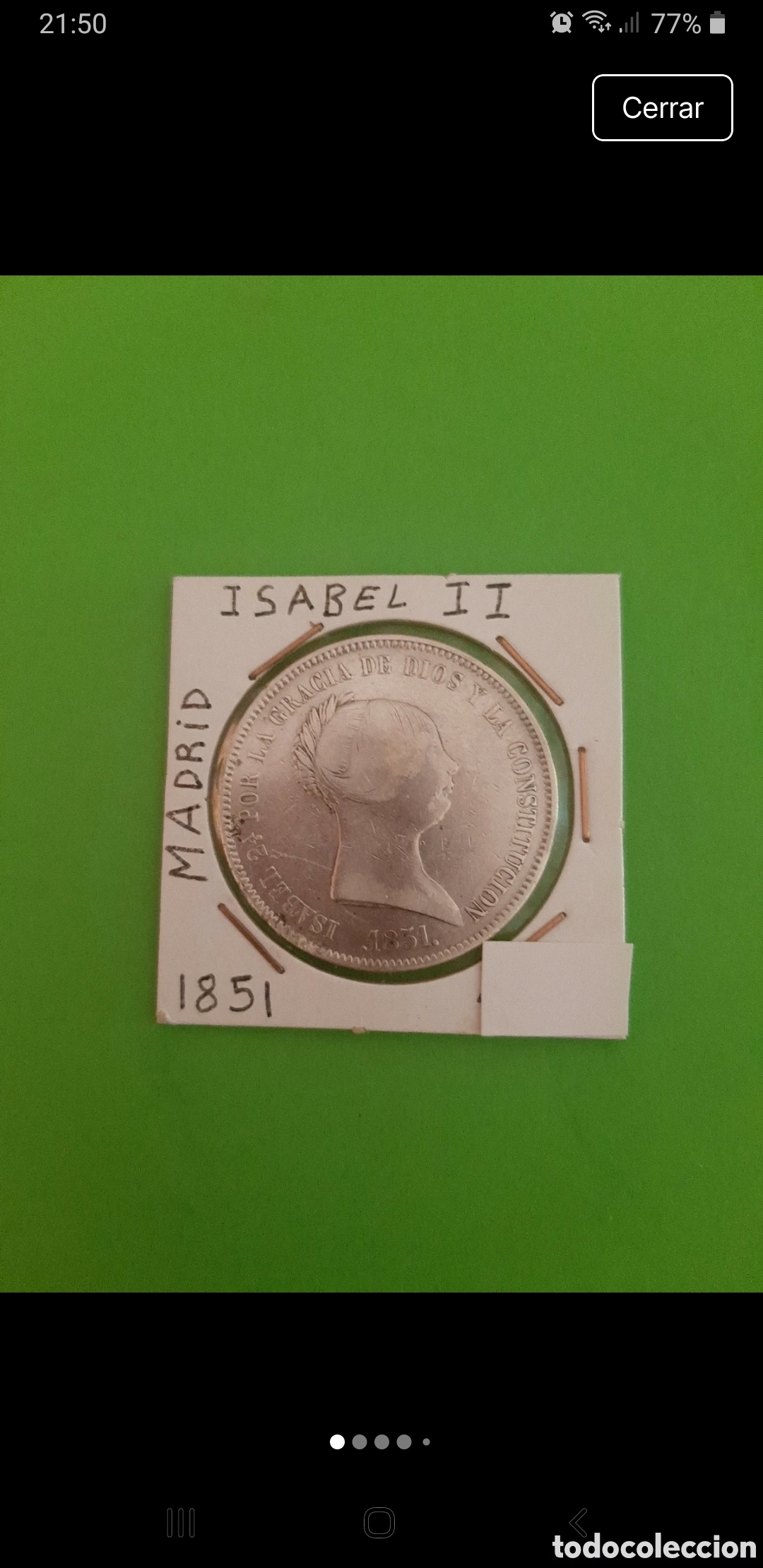 Monedas de Espa&ntilde;a: 20 reales de plata de Isabel II de 1851