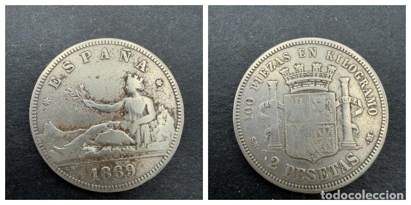 Monedas de Espa&ntilde;a: MONEDA. 2 PESETAS. 1869. PLATA. VER FOTOS