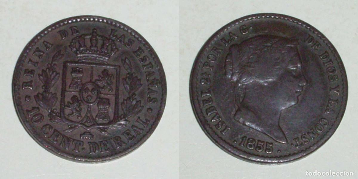 Monedas de Espa&ntilde;a: 10 Ctmos. de Real 1855 Segovia
