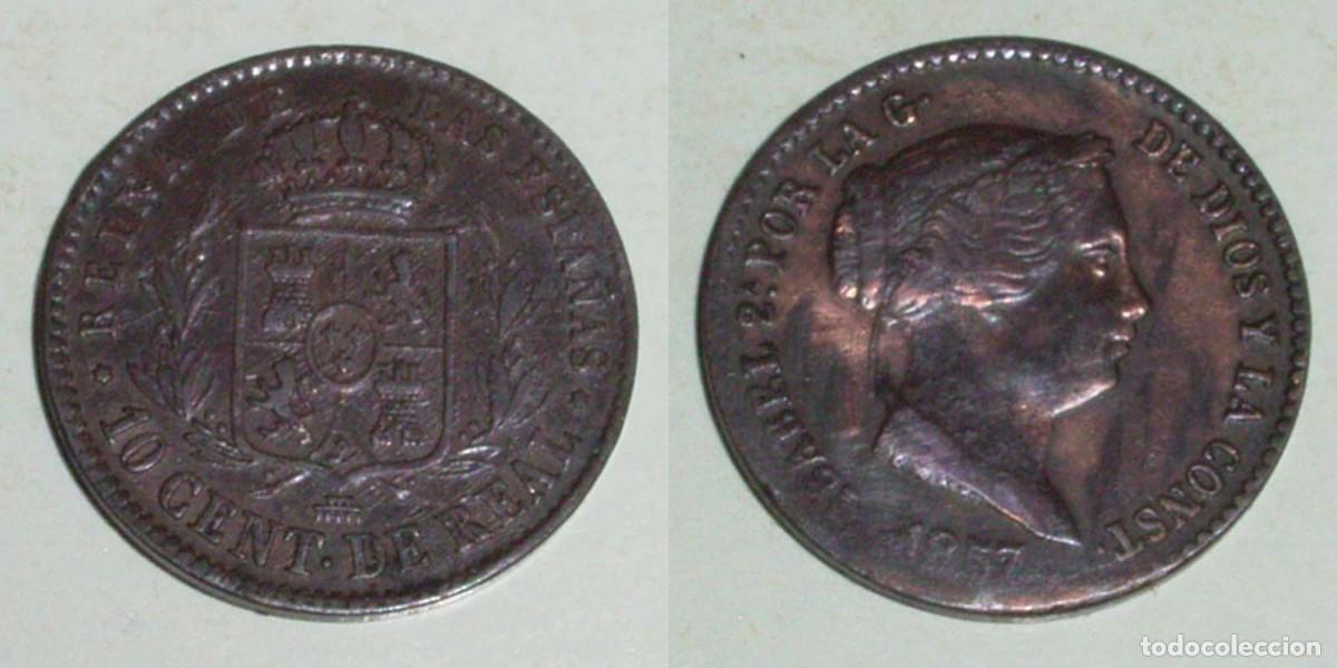 Monedas de Espa&ntilde;a: 10 Ctmos. de Real 1857 Segovia