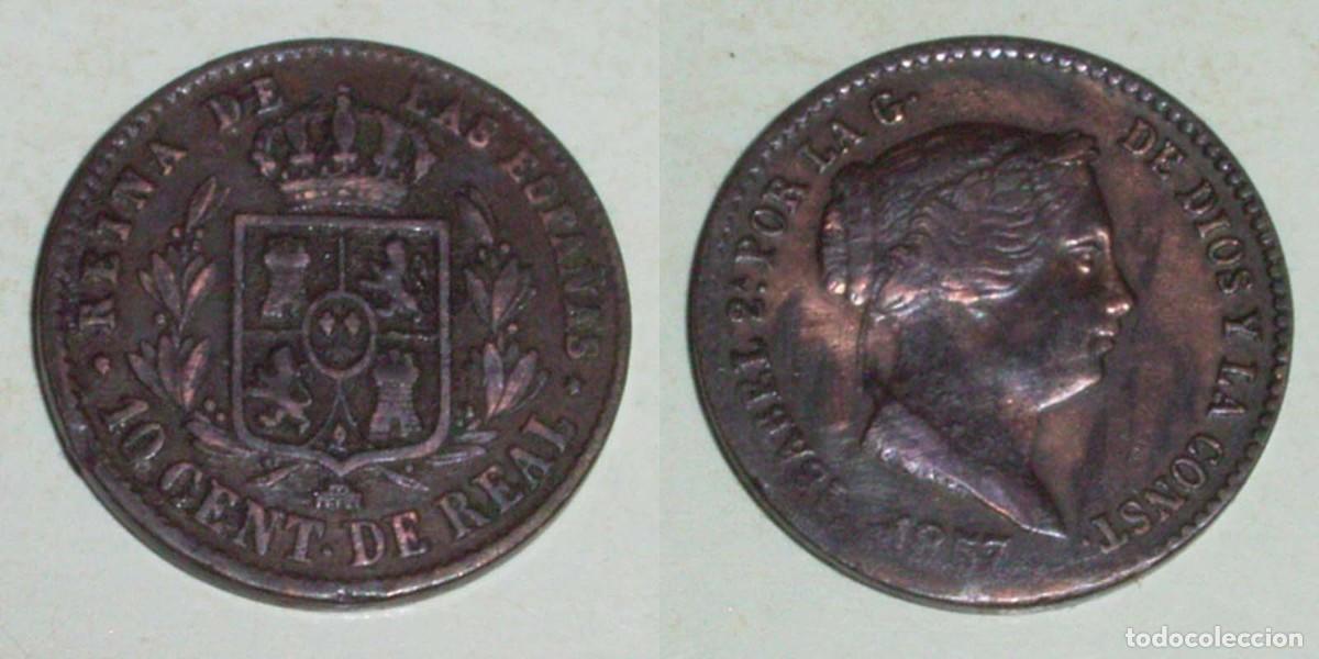 Monedas de Espa&ntilde;a: 10 Ctmos. de Real 1857 Segovia