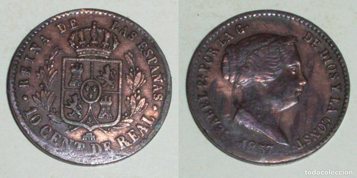 Monedas de Espa&ntilde;a: 10 Ctmos. de Real 1857 Segovia