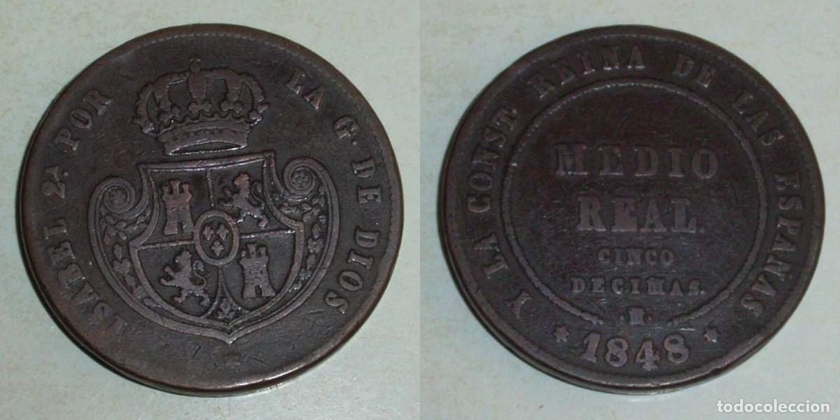 Monedas de Espa&ntilde;a: 1/2 Real 1848 Madrid