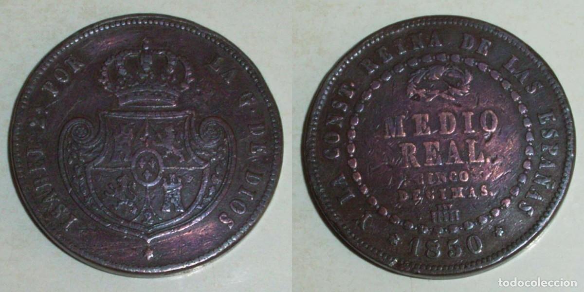 Monedas de Espa&ntilde;a: 1/2 Real 1850 Segovia