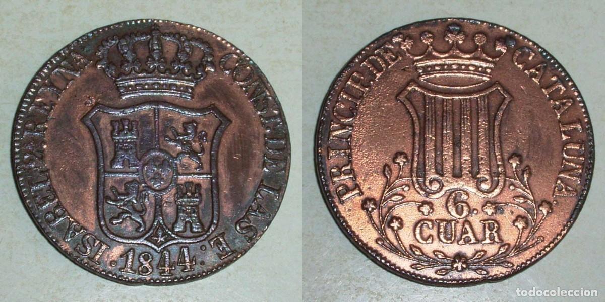 Monedas de Espa&ntilde;a: 6 Cuartos 1844 Catalu&ntilde;a - Foto 1