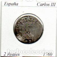 Monedas de Espa&ntilde;a: ESPA&Ntilde;A 1760, 2 REALES, SEVILLA, CARLOS III, AG, 2 FOTOS