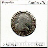 Monedas de Espa&ntilde;a: ESPA&Ntilde;A 1800, 2 REALES, MADRID, CARLOS IIII, AG, 2 FOTOS
