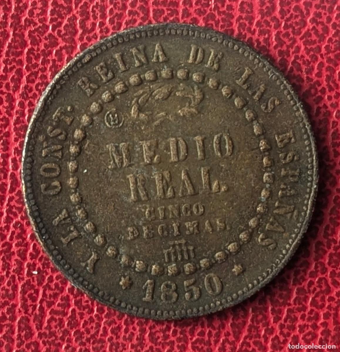 Monedas de Espa&ntilde;a: Medio real - Isabel II - A&ntilde;o 1.850 (Lote 196266)