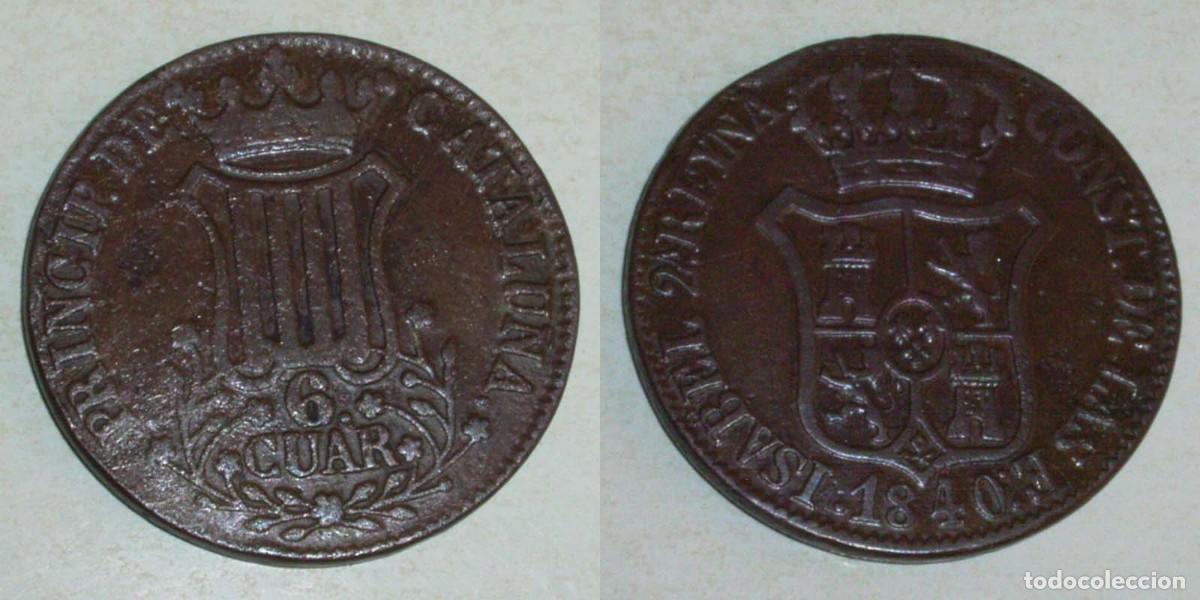Monedas de Espa&ntilde;a: 6 Cuartos 1840 Catalu&ntilde;a - Foto 1