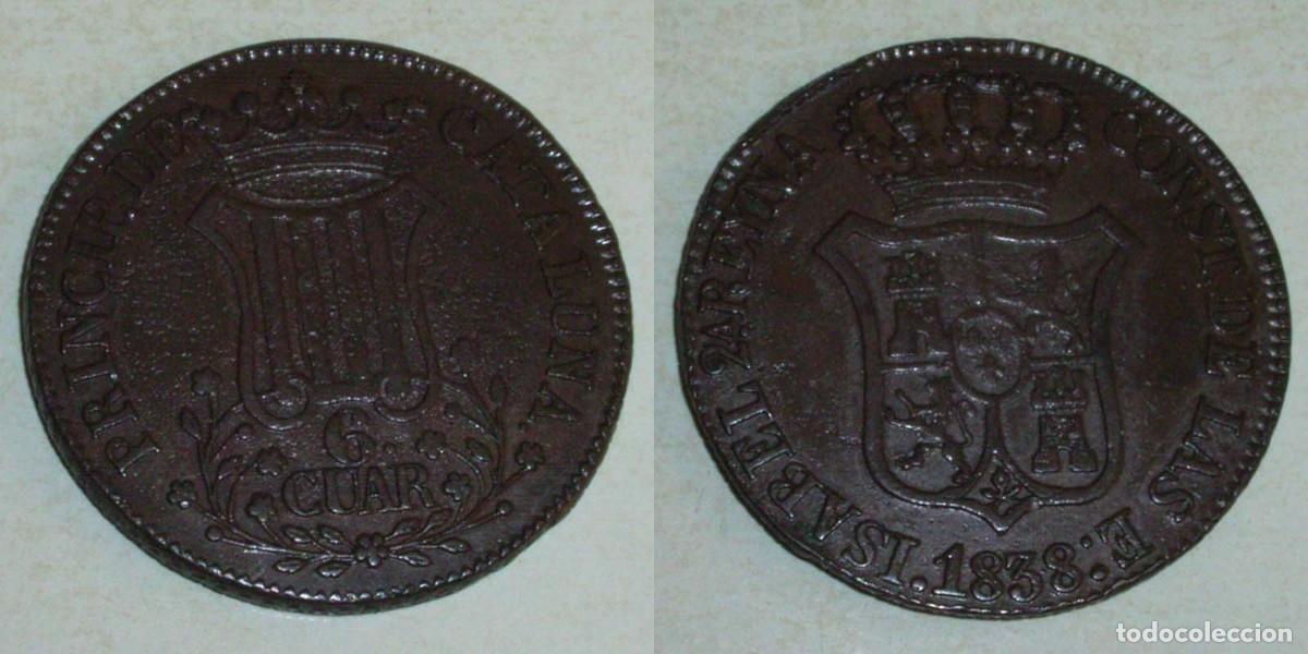 Monedas de Espa&ntilde;a: 6 Cuartos 1838 Catalu&ntilde;a - Foto 1