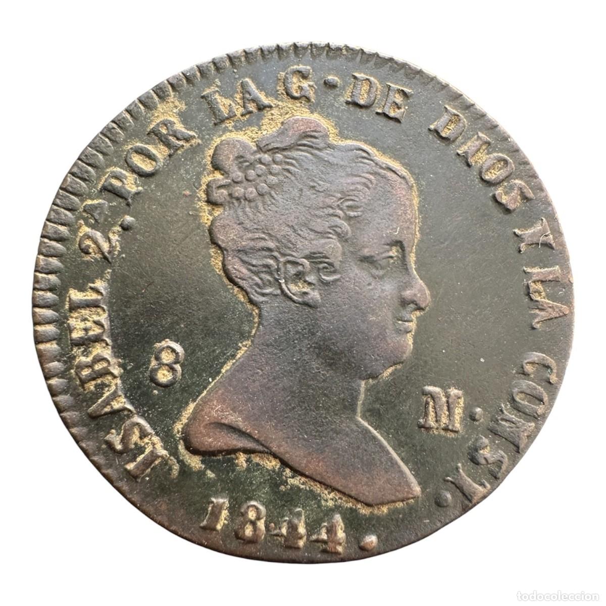 Monedas de Espa&ntilde;a: Isabel II. 8 Maraved&iacute;s 1844 Segovia. Ae MBC/VF