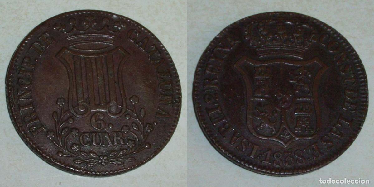 Monedas de Espa&ntilde;a: 6 Cuartos 1838 Catalu&ntilde;a - Foto 1