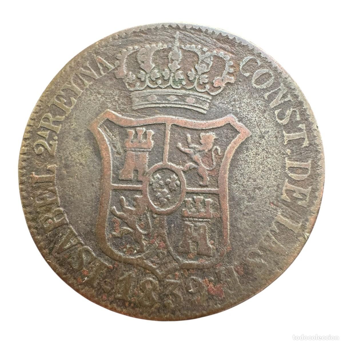 Monedas de Espa&ntilde;a: Isabel II. Cuartos 1839 Barcelona. Ae MBC-