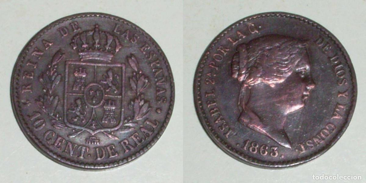 Monedas de Espa&ntilde;a: 10 Ctmos. de Real 1863 Segovia