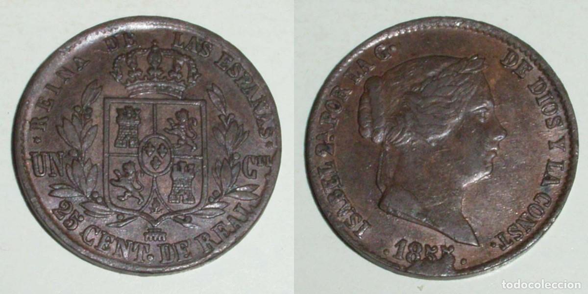 Monedas de Espa&ntilde;a: 25 Ctmos. de Real 1855 Segovia